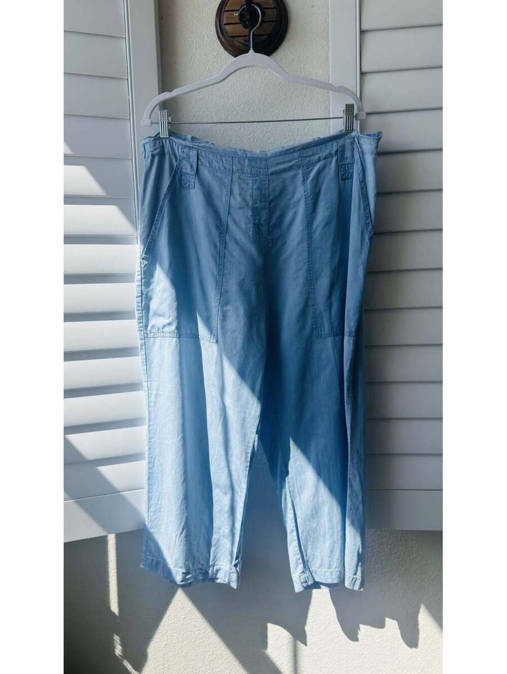 Zac & Rachel Light Wash 100% Lyocell Wide Leg Cropped Pants Size XL